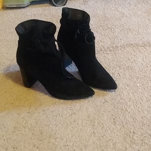 Black suede booties